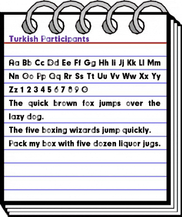 Turkish Participants Regular animated font preview