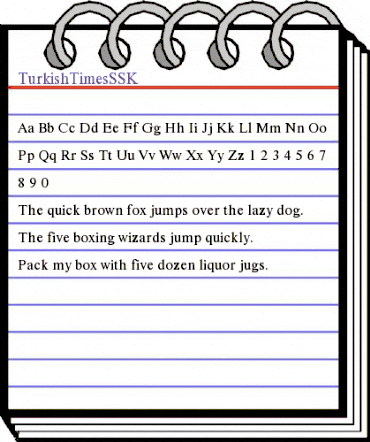 TurkishTimesSSK Regular animated font preview