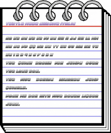 Turtle Mode Chrome Italic Italic animated font preview