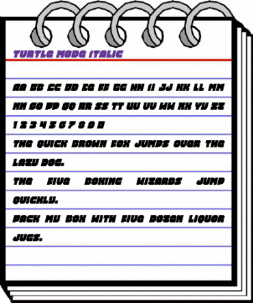 Turtle Mode Italic Italic animated font preview