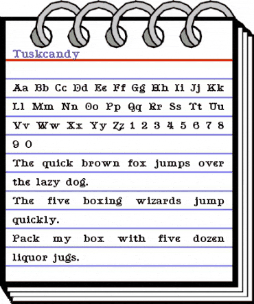 Tuskcandy Bold animated font preview