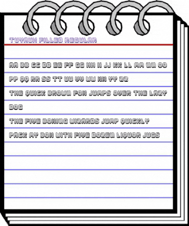 Tuyaux Filled Regular animated font preview