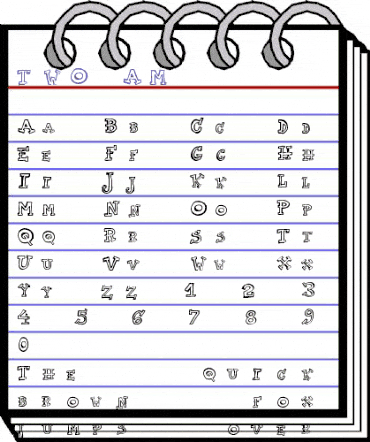 TWO AM Regular animated font preview