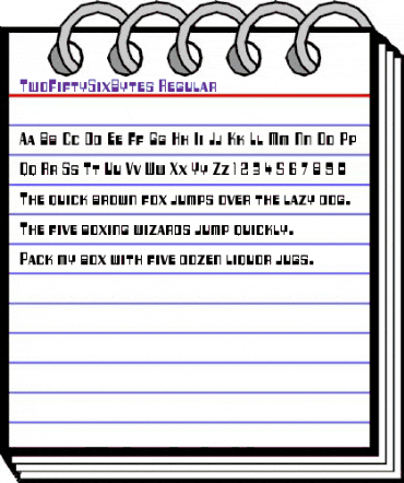 256 Bytes Regular animated font preview