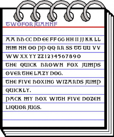 TwoForJuanNF Regular animated font preview