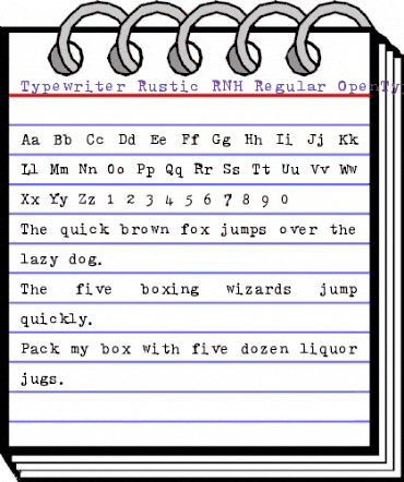 Typewriter Rustic RNH Regular animated font preview