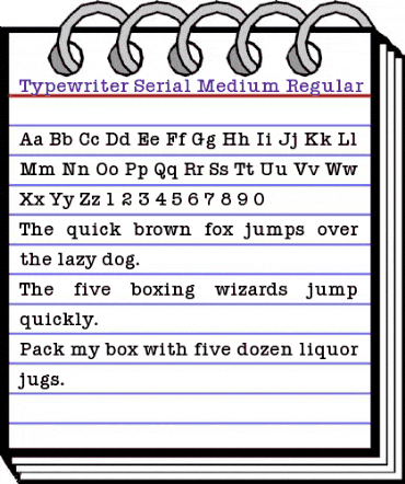 Typewriter-Serial-Medium Regular animated font preview
