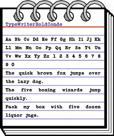 TypeWriterBoldConde Regular animated font preview