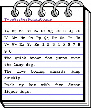 TypeWriterRomanConde Regular animated font preview