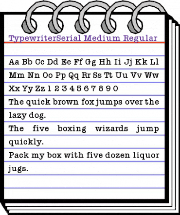 TypewriterSerial-Medium Regular animated font preview
