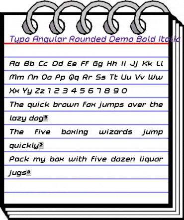 Typo Angular Rounded Demo Bold Italic animated font preview