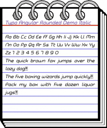 Typo Angular Rounded Demo Italic animated font preview