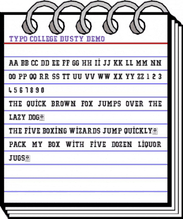 Typo College Dusty Demo Regular animated font preview
