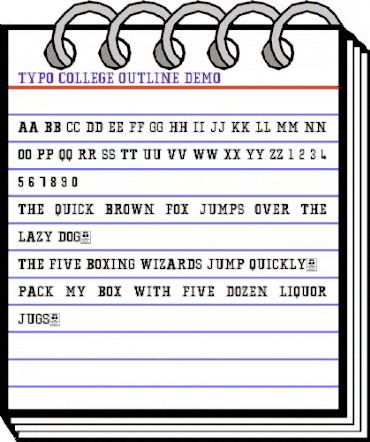 Typo College Outline Demo Regular animated font preview
