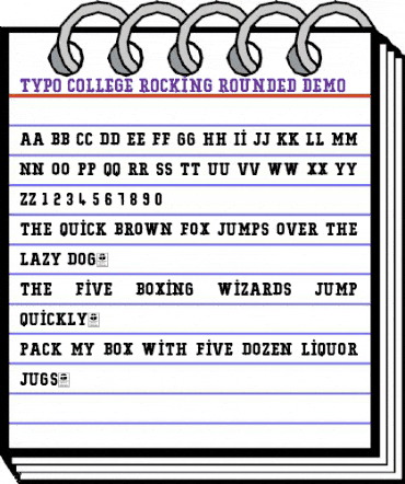 Typo College Rocking Rounded Demo Regular animated font preview