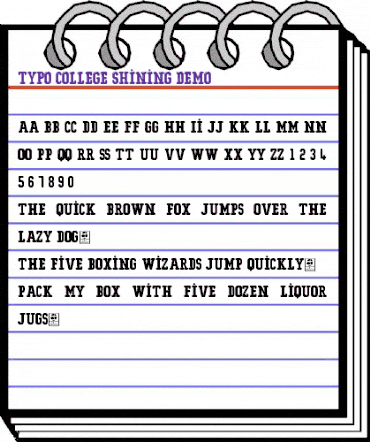 Typo College Shining Demo Regular animated font preview