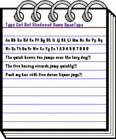 Typo Cut-Out Shadowed Demo Regular animated font preview