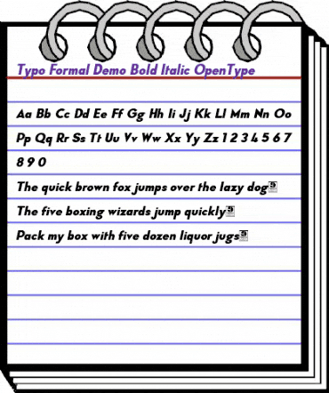 Typo Formal Demo Bold Italic animated font preview