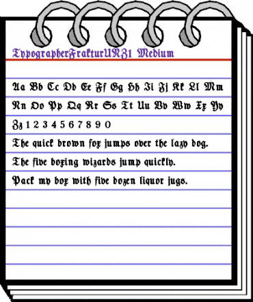 TypographerFrakturUNZ1 Medium animated font preview