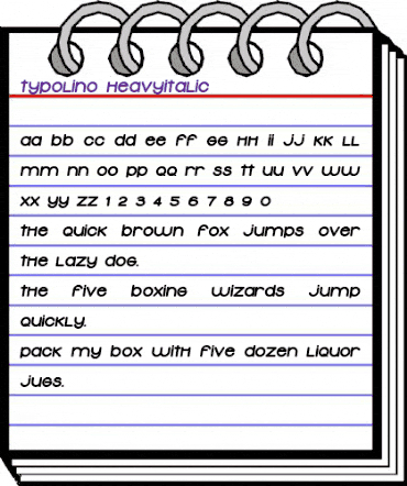 Typolino Heavy Italic animated font preview