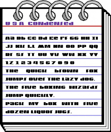 U.S.A. Condensed Condensed animated font preview U.S.A. Condensed Condensed animated font preview