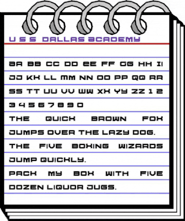 U.S.S. Dallas Academy Regular animated font preview U.S.S. Dallas Academy Regular animated font preview