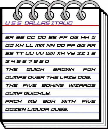U.S.S. Dallas Italic Italic animated font preview U.S.S. Dallas Italic Italic animated font preview