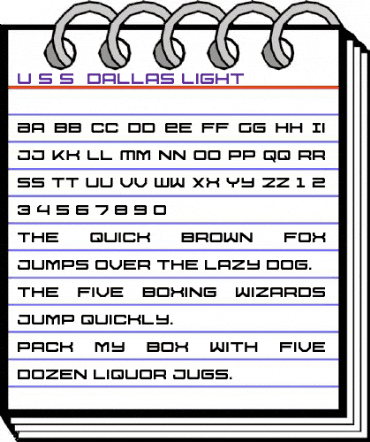 U.S.S. Dallas Light Light animated font preview U.S.S. Dallas Light Light animated font preview