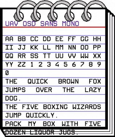 UAV OSD Sans Mono Regular animated font preview