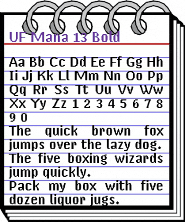 UF Mana-13 Bold animated font preview