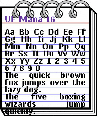 UF Mana-16 Regular animated font preview