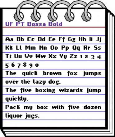 UF PT Bossa Bold Regular animated font preview