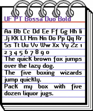 UF PT Bossa Duo Bold Regular animated font preview