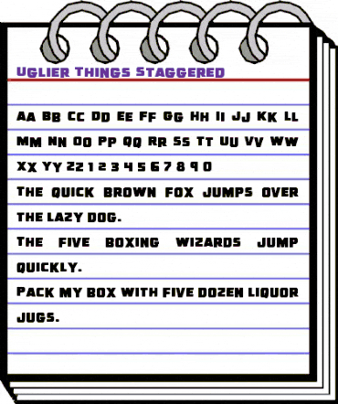 Uglier Things Staggered Regular animated font preview Uglier Things Staggered Regular animated font preview