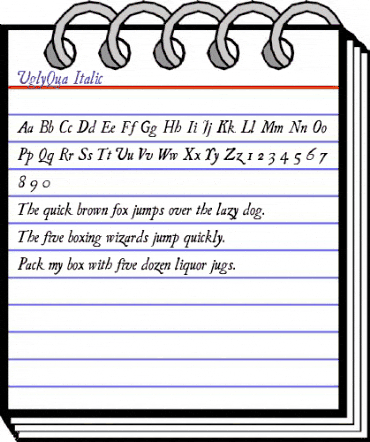 UglyQua Italic animated font preview UglyQua Italic animated font preview