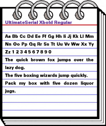 UltimateSerial-Xbold Regular animated font preview