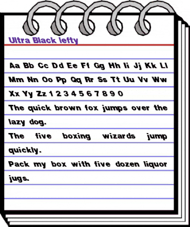 Ultra Black lefty Regular animated font preview Ultra Black lefty Regular animated font preview