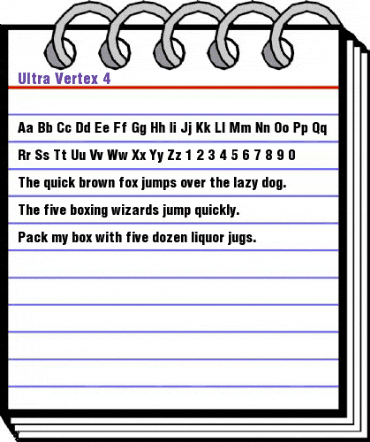 Ultra Vertex 4 Regular animated font preview