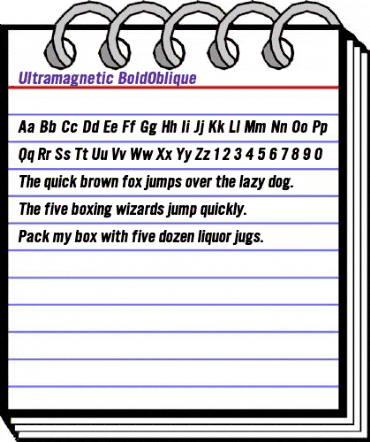 Ultramagnetic BoldOblique animated font preview