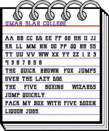 Umar Slab College Umar Slab College animated font preview