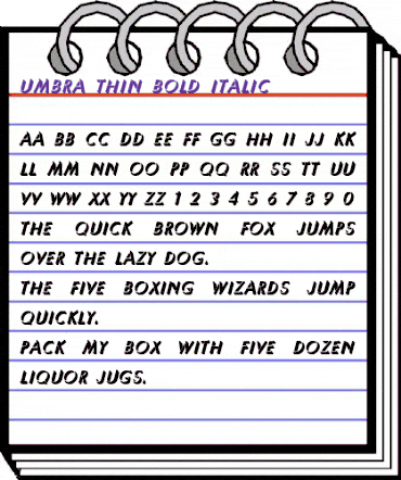 Umbra-Thin Bold Italic Regular animated font preview