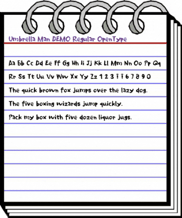 Umbrella Man DEMO Regular animated font preview Umbrella Man DEMO Regular animated font preview