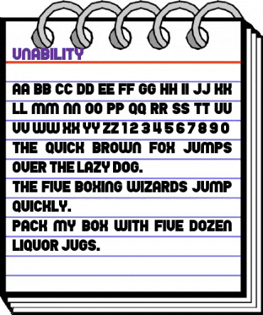 Unability Regular animated font preview
