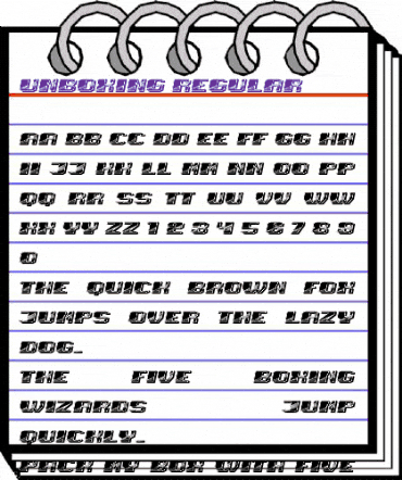 Unboxing Regular animated font preview
