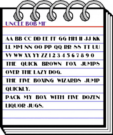 Uncle Bob MF Regular animated font preview