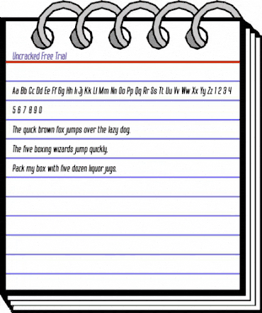 Uncracked Free Trial Regular animated font preview