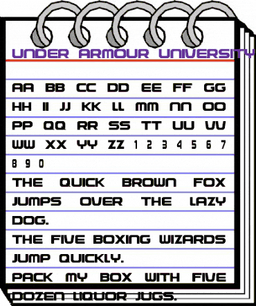 Under Armour University Regular animated font preview