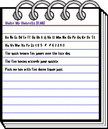 Under My Umbrella DEMO Regular animated font preview