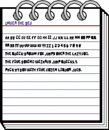 Under the bed Regular animated font preview