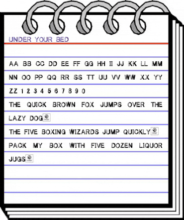 Under Your Bed Regular animated font preview